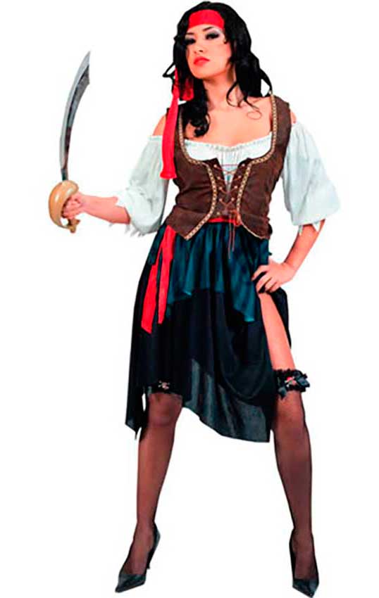 vestito di carnevale adulto donna piratessa corsara popolana cartomante