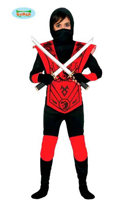 Costume Ninja Rosso Bambino per Carnevale 13236