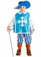 Costume Moschettiere Blu Taglia 1-2 Anni per Carnevale