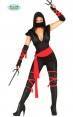Costume Ninja Nero / Rosso Donna per Carnevale