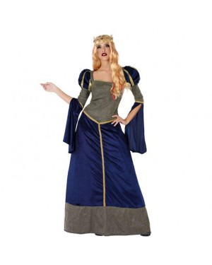 Costume Regina Medievale Azzurro Donna per Carnevale | La Casa di Carnevale