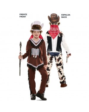 Costume Cowboy e Indiano Bambini Doppio Fun! per Carnevale | La Casa di Carnevale
