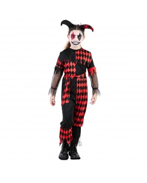 Costume Giullare Sinistra Bambina per Halloween | La Casa di Carnevale