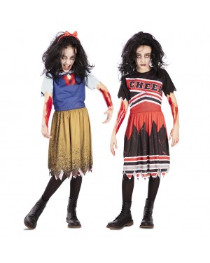 Costume Cheerleader Biancaneve-Zombie (2 in 1 reversibile) per Halloween | La Casa di Carnevale