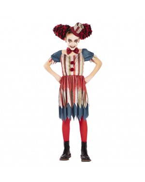 Costume Clown Vintage Bambina per Halloween | La Casa di Carnevale