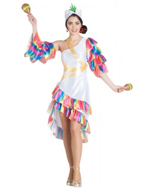 Costume da Ballerina di Rumba Bianco per Carnevale | La Casa di Carnevale