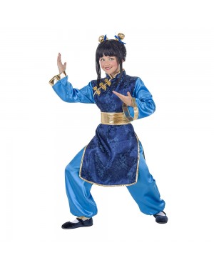 Costume da Cinese Blu Bambina per Carnevale | La Casa di Carnevale