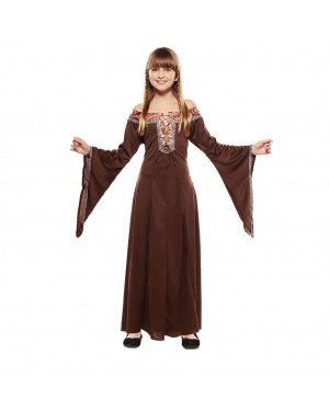 Costume da Dama Medievale Marrone Bambina per Carnevale | La Casa di Carnevale
