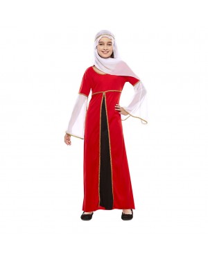 Costume da Dama Medievale Rosso Bambina per Carnevale | La Casa di Carnevale