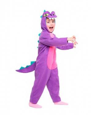 Costume Dinosauro Viola Taglia 3-4 Anni per Carnevale