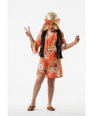 Costume Hippie Bambina T. 5 a 7 Anni