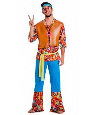 Costume Hippie Marrone Taglia S per Carnevale