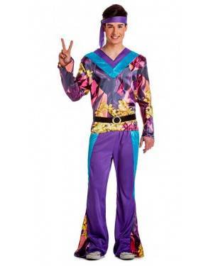 Costume Hippie Viola Taglia S per Carnevale