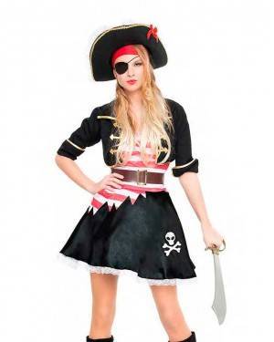 Costume Pirata Corsara Nera Taglia S per Carnevale