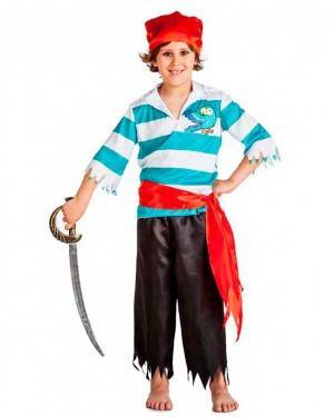 Costume Pirata Pappagallo Taglia 3-4 Anni per Carnevale