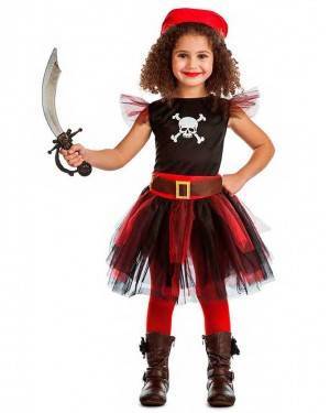 Costume Pirata Tutu Taglia 3-4 Anni per Carnevale