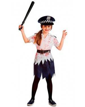 Costume Polizia Zombie Bambina Taglia 5-6 per Carnevale
