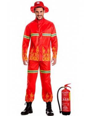 Costume Pompiere Fuoco Taglia S per Carnevale