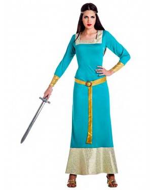 Costume Principessa Medievale Blu Taglia M-L per Carnevale