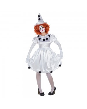 Costume Vestito Pagliaccio Pierrot Donna per Carnevale | La Casa di Carnevale