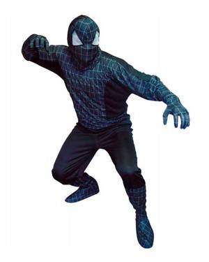 Costume Spider Eroe-Ragno Nero Adulto Tg. Unica