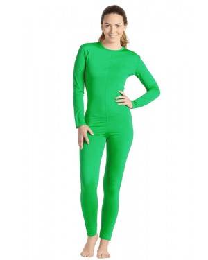 Tuta Verde Spandex Donna con Zip Posteriore 
